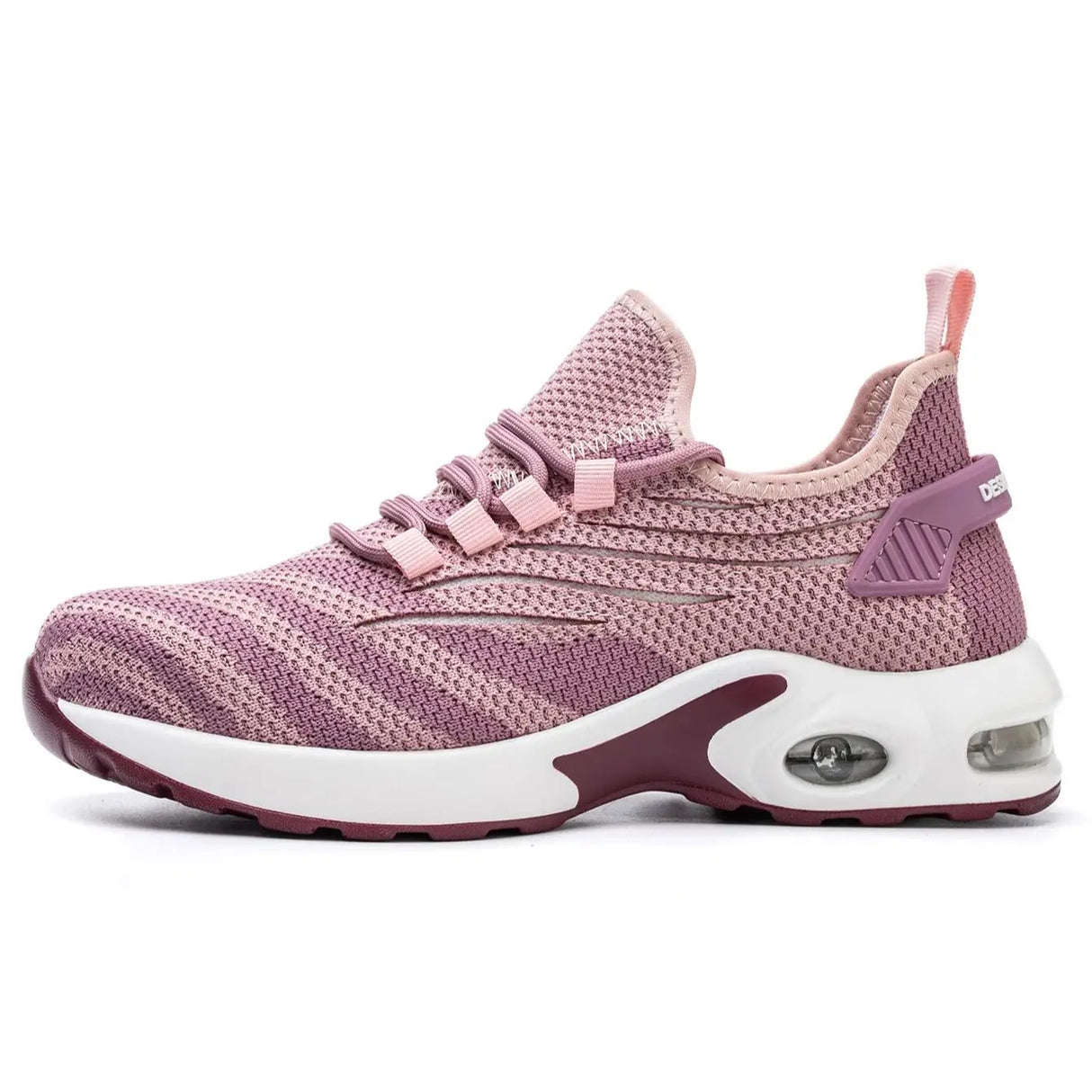 Women Safety Shoes Pink Steel Toe Sneakers