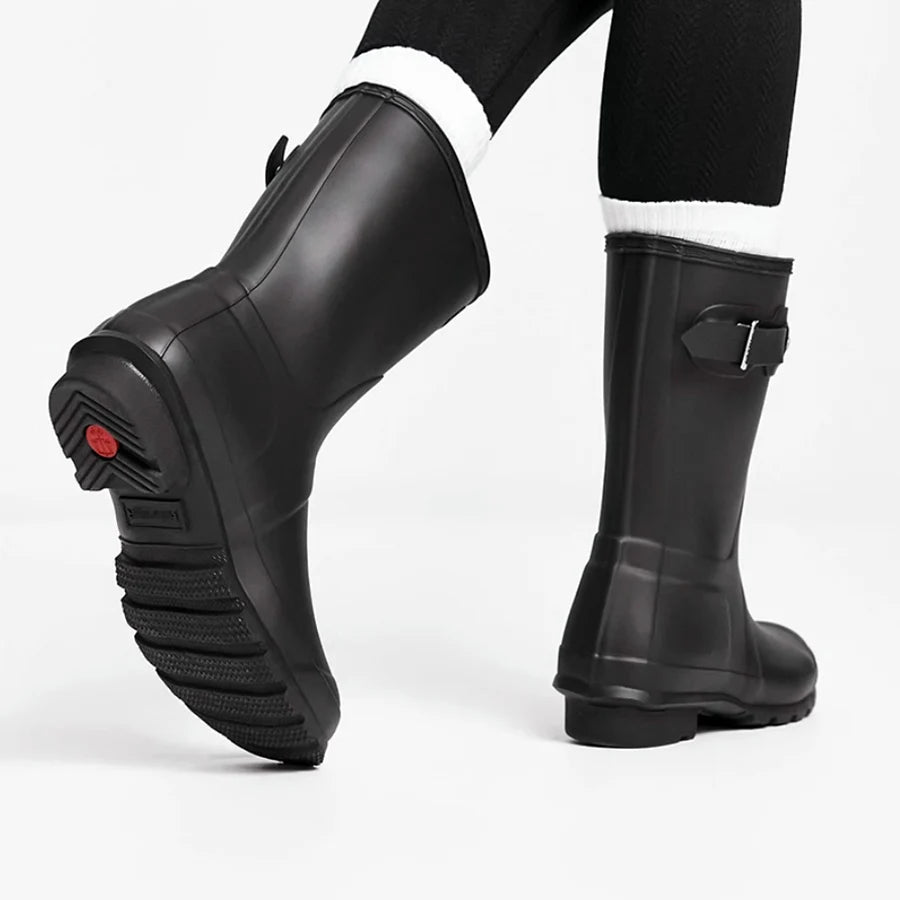 Women Mid Calf Boots Embroidered Leather