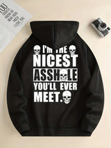 Men's Plus Size Graphic Hoodie – Black Long Sleeve