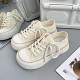 Women Canvas Sneakers Non Slip Lace Up Flats