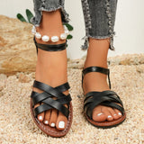Women Flat Sandals Roman Strap Summer Shoes