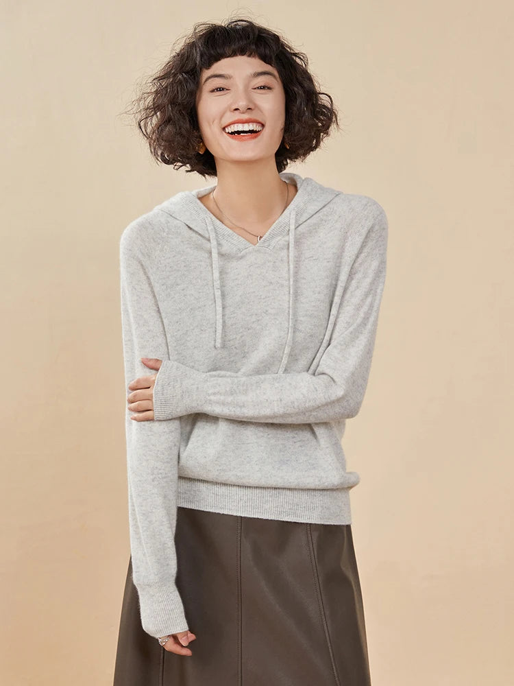 Women's 100% Cashmere Hooded Sweater