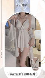 Women Bow Robe Sleep Set