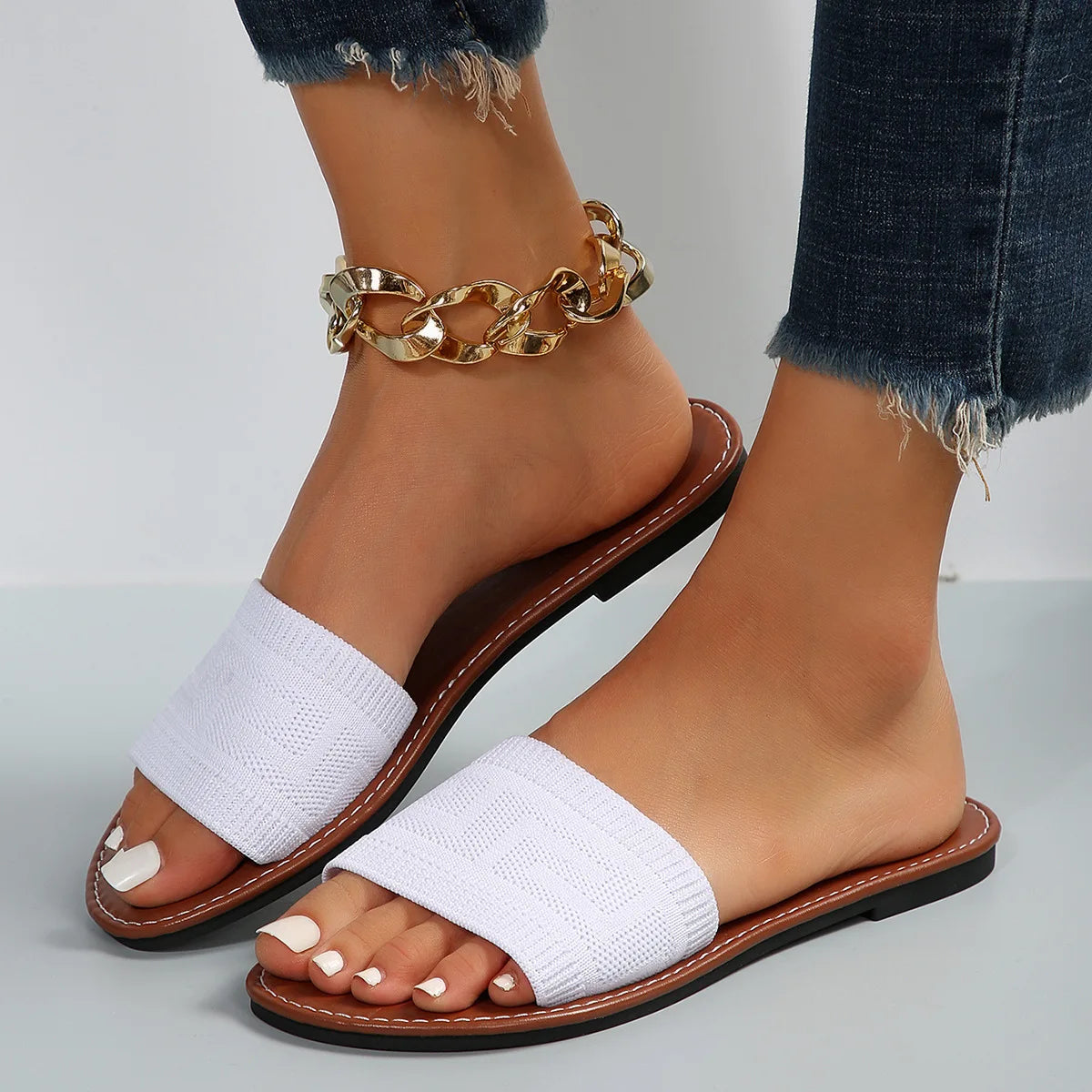 Women Luxury Flat Sandals Designer Slides