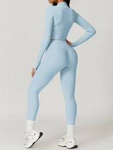 Women's Sexy Zip Long Sleeve Yoga Jacket – Workout Running Cycling Top