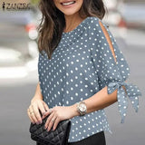 Women Polka Dot Oversize Tunic Top