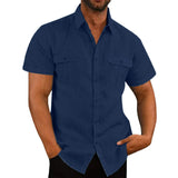 Men's Plus Size Cotton Linen T-Shirt – Summer Solid
