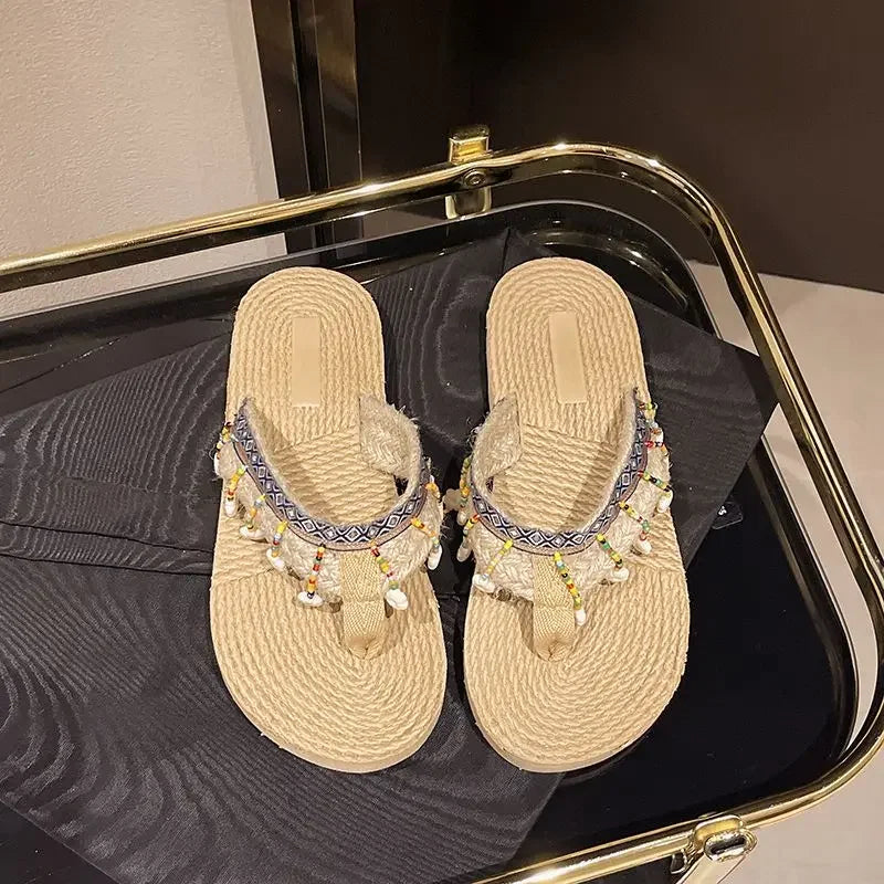 Women’s Low Heel Beach Sandals Non-Slip Slides