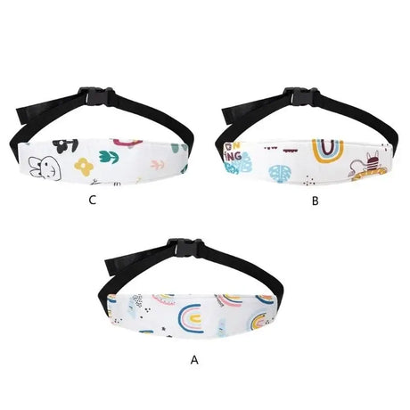 Q81A Kids Travel Neck Guard, unisex headrest for car seats, padded cotton, colorful animal and rainbow prints, suitable for ages 1-3.