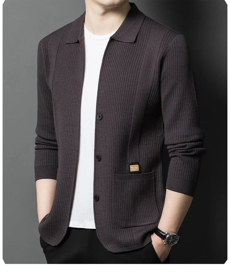 Men V-Neck Cardigan Sweater