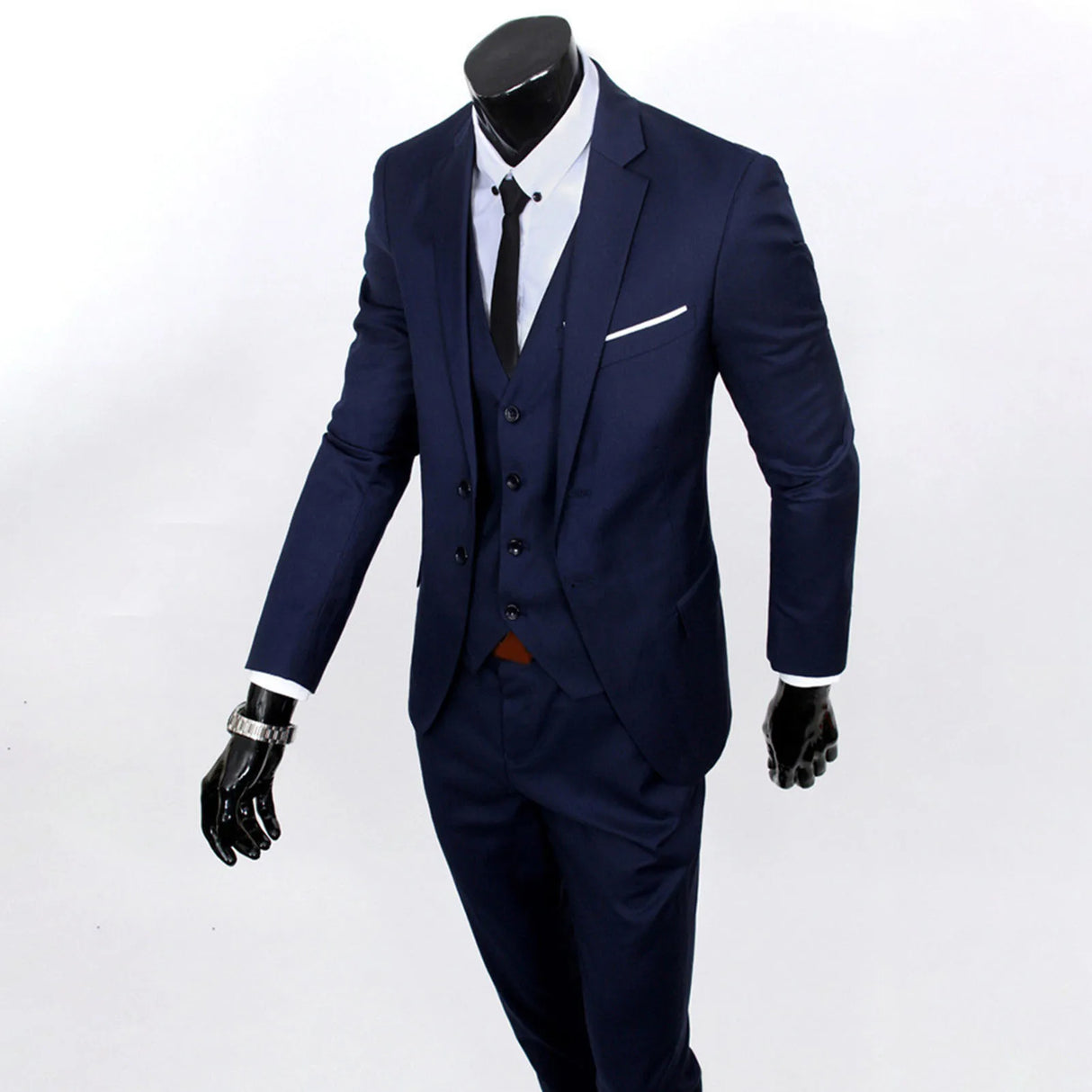 Men Slim Fit 3-Piece Formal Suit