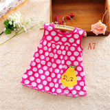 Cute pink polka dot dress with pear design for baby girls, perfect summer outfit for toddlers and newborns.