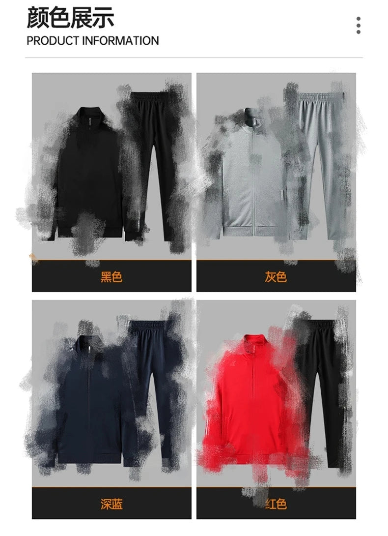 Men's Plus Size Tracksuit – 2 Piece Gym Set