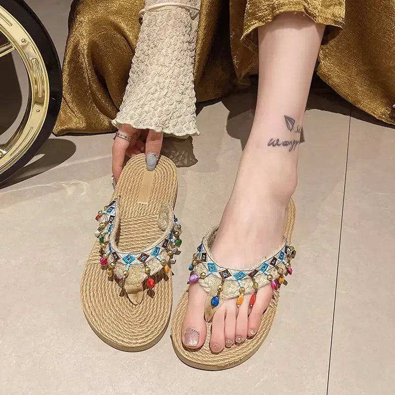 Women’s Low Heel Beach Sandals Non-Slip Slides