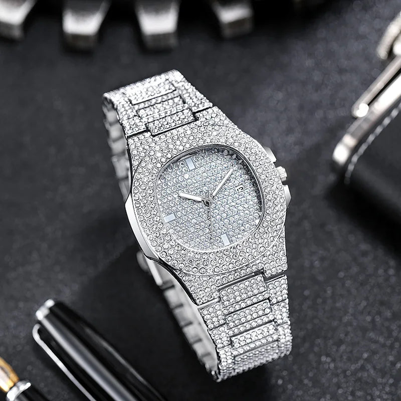 Men’s Big Dial Silver Quartz Watch