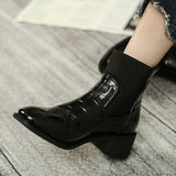 Women Pointed Toe High Heel Work Booties – Short Ankle Shoes