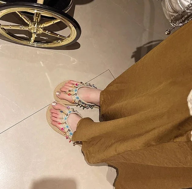 Women’s Low Heel Beach Sandals Non-Slip Slides