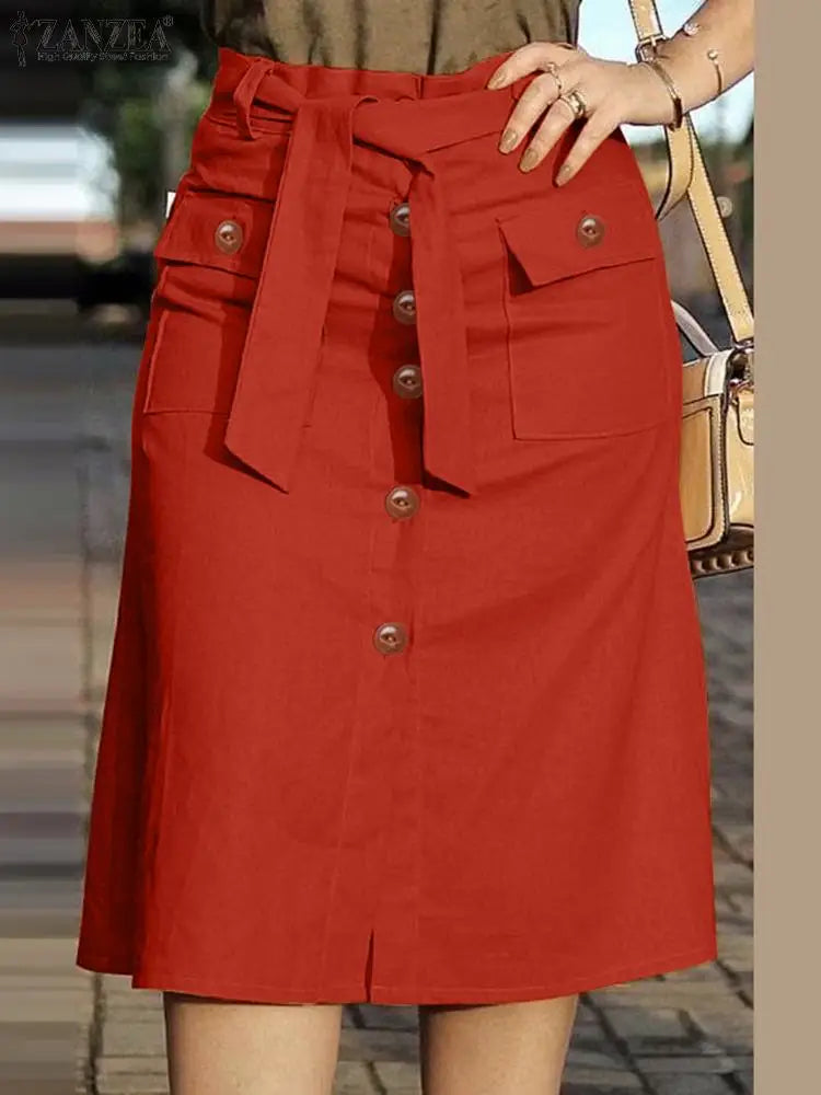 Women Buttoned Cargo Skirt