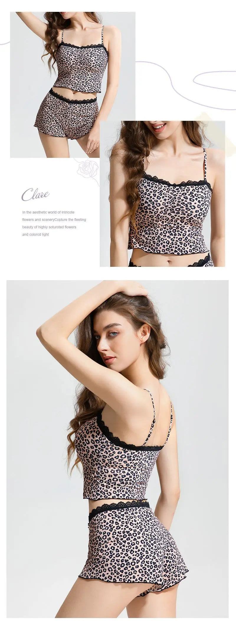 Women Lace Leopard Halter Top