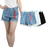Summer Women's High-Waist Denim Shorts with Pockets