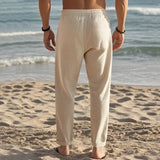Men Cotton Linen Straight Pants