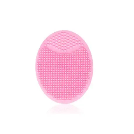 Pink silicone bath brush for babies, perfect for gentle cleaning during bath time.