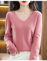 Women Slim Fit V-Neck Sweater