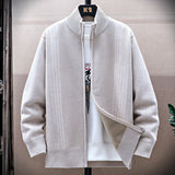 Men Fleece Knit Cardigan Jacket