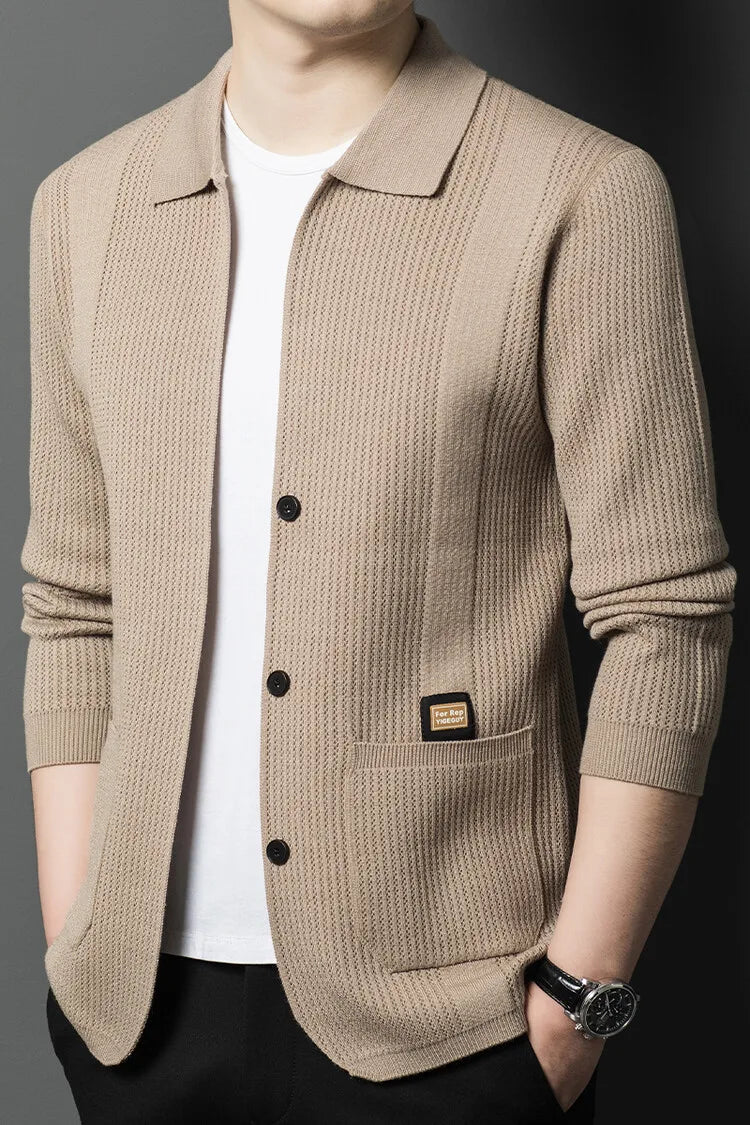 Men V-Neck Cardigan Sweater