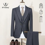 Men Slim Fit Green Summer Suit