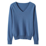 Women's V-Neck Knitted Pullover Sweater
