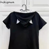 Black Cute Zipper Hoodie