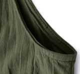 Women Wide Leg Cotton Linen Jumpsuit