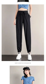 Women Ice Silk Drawstring Pants
