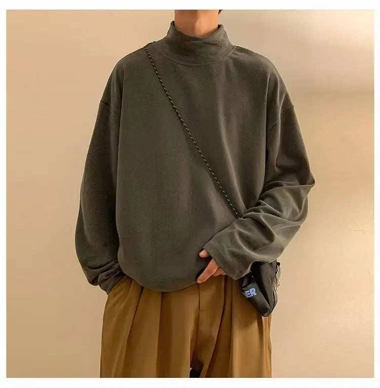 Men Velvet Slim Fit Turtleneck