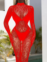 Women Fishnet Lace Bodysuit