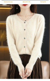 Women's Mink Cashmere Knit Cardigan