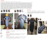 Customer reviews and images of the postpartum nursing maternity dress in grey stripe, showcasing fit and style.