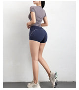 Women Compression T-Shirt Seamless Short Sleeve Gym Top