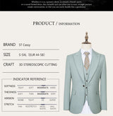 Men Slim Fit Green Summer Suit