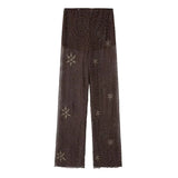 Women Sequin Wide Leg Street Pants