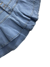 PatchSkirt™ – Ruched Pleated Denim Skirt (Streetwear, Button Detail)