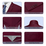 Men Slim Fit 3-Piece Formal Suit