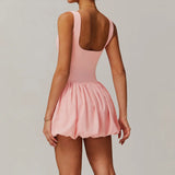 Women Short Skirt Yoga Jumpsuit