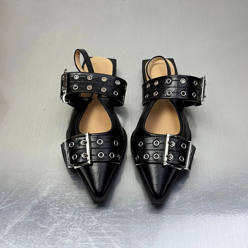 Women Flats – Pointed Toe Slingback Designer Shoes