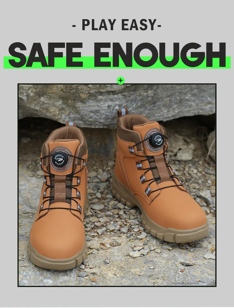 Men Waterproof Indestructible Steel Toe Boots