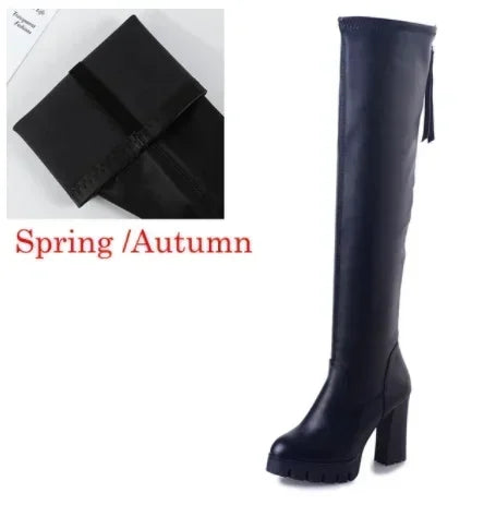 Women Over Knee Boots – 2025 Platform Block Heels