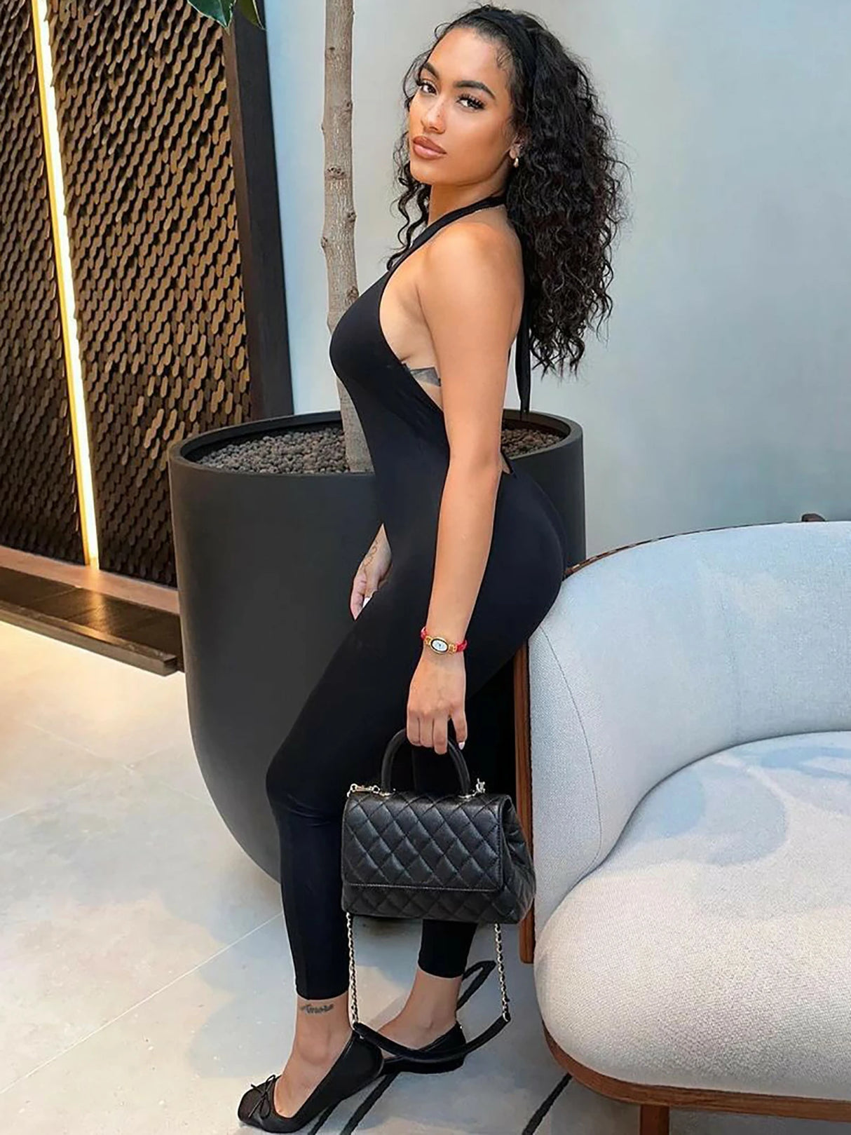 HaloGlam™ – Halter Backless Party Club Jumpsuit (Shiny, Bold & Daring)