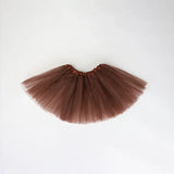 Brown tulle skirt for babies, perfect for dress-up or special occasions in a soft, comfortable fabric.