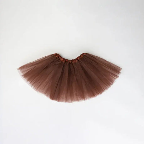 Brown tulle skirt for babies, perfect for dress-up or special occasions in a soft, comfortable fabric.